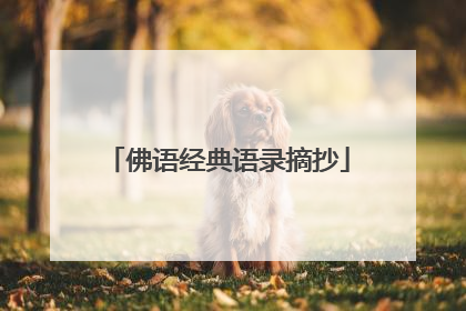 佛语经典语录摘抄