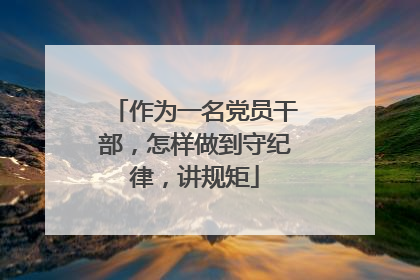 作为一名党员干部，怎样做到守纪律，讲规矩
