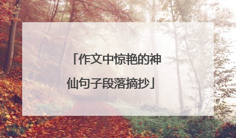 作文中惊艳的神仙句子段落摘抄