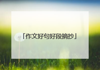 作文好句好段摘抄