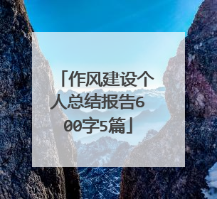 作风建设个人总结报告600字5篇