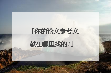 你的论文参考文献在哪里找的?