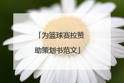为篮球赛拉赞助策划书范文