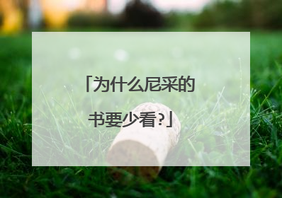 为什么尼采的书要少看?