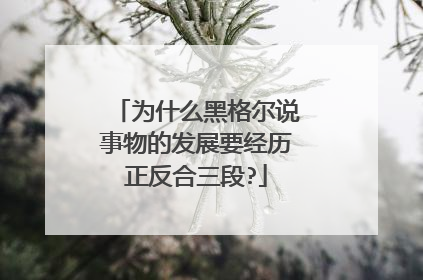 为什么黑格尔说事物的发展要经历正反合三段?