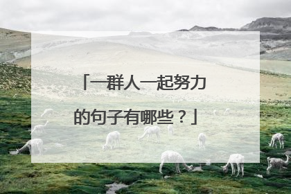 一群人一起努力的句子有哪些？