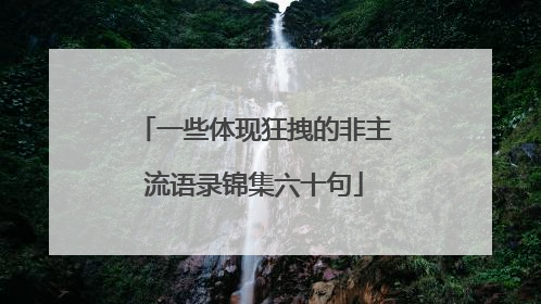 一些体现狂拽的非主流语录锦集六十句