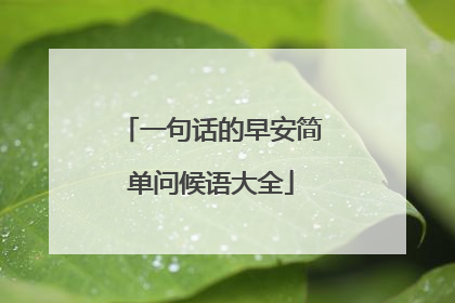 一句话的早安简单问候语大全