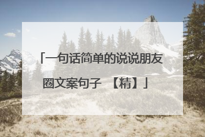 一句话简单的说说朋友圈文案句子 【精】