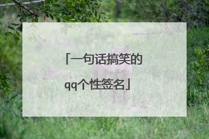 一句话搞笑的qq个性签名