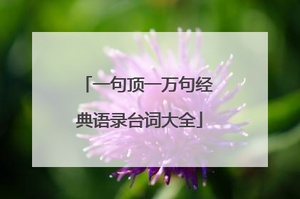 一句顶一万句经典语录台词大全