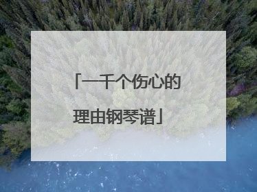 一千个伤心的理由钢琴谱