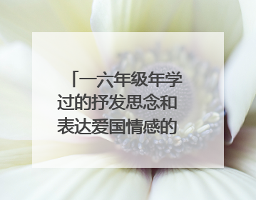 一六年级年学过的抒发思念和表达爱国情感的诗句有哪？