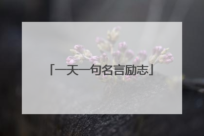 一天一句名言励志
