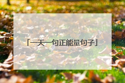一天一句正能量句子