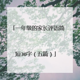 一年级的家长评语简短30字（五篇）