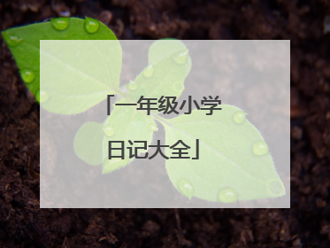 一年级小学日记大全