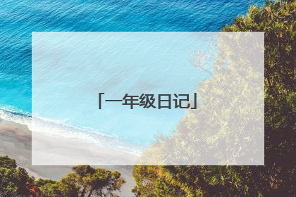 一年级日记