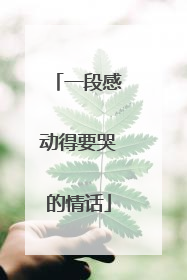 一段感动得要哭的情话
