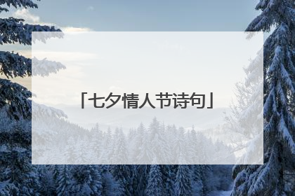 七夕情人节诗句