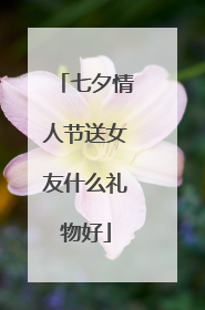 七夕情人节送女友什么礼物好
