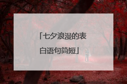 七夕浪漫的表白语句简短