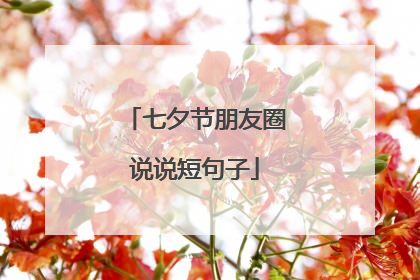 七夕节朋友圈说说短句子