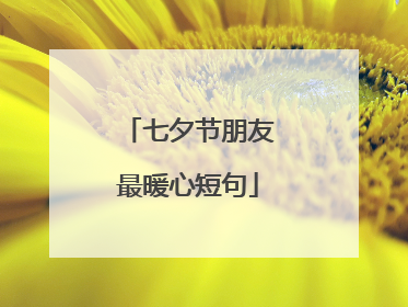 七夕节朋友最暖心短句