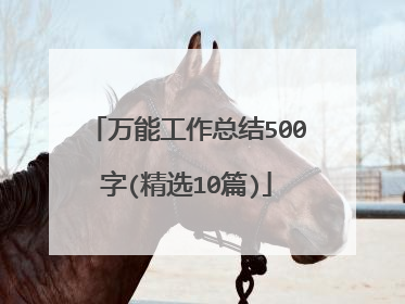 万能工作总结500字(精选10篇)