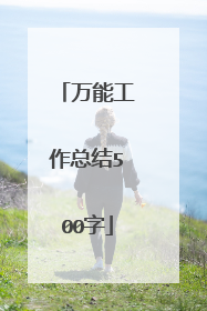 万能工作总结500字