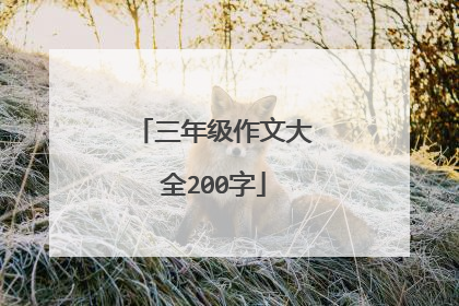 三年级作文大全200字