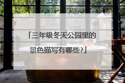 三年级冬天公园里的景色描写有哪些?