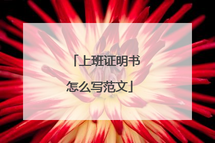 上班证明书怎么写范文