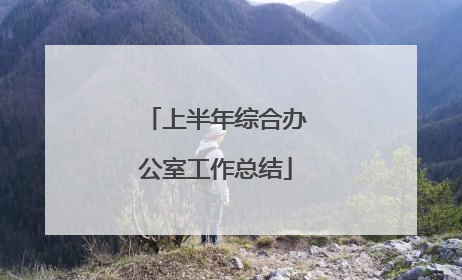 上半年综合办公室工作总结