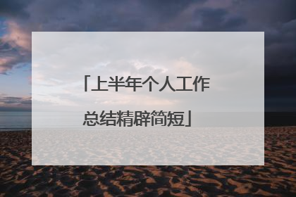 上半年个人工作总结精辟简短