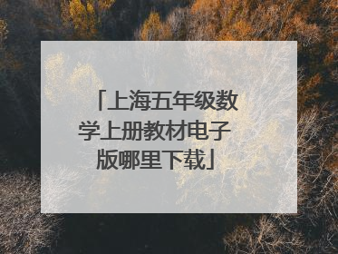 上海五年级数学上册教材电子版哪里下载