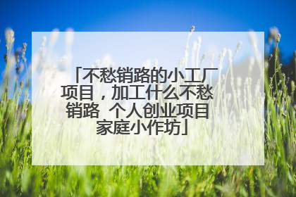 不愁销路的小工厂项目，加工什么不愁销路 个人创业项目 家庭小作坊