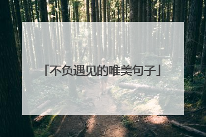 不负遇见的唯美句子