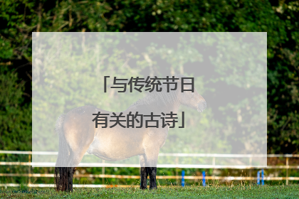 与传统节日有关的古诗