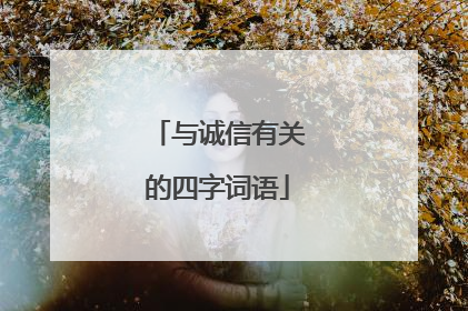 与诚信有关的四字词语