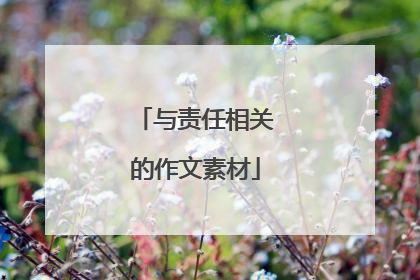 与责任相关的作文素材