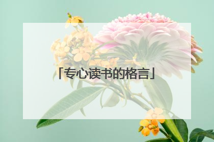 专心读书的格言