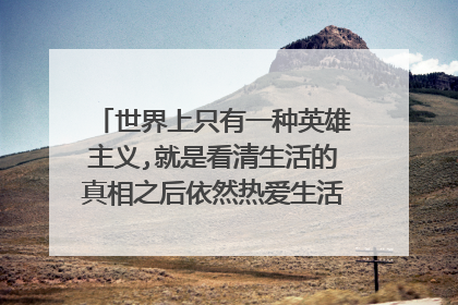 世界上只有一种英雄主义,就是看清生活的真相之后依然热爱生活。 原话是哪国语言， 怎么说的？