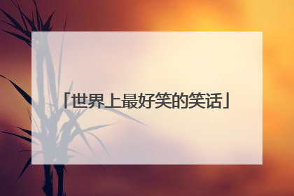 世界上最好笑的笑话