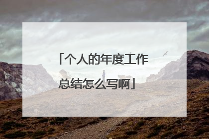 个人的年度工作总结怎么写啊