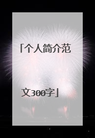 个人简介范文300字