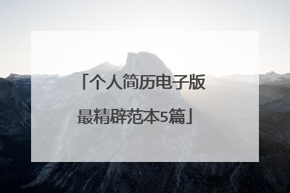 个人简历电子版最精辟范本5篇