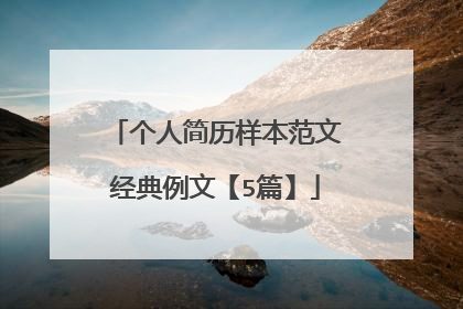 个人简历样本范文经典例文【5篇】