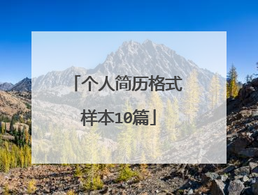 个人简历格式样本10篇