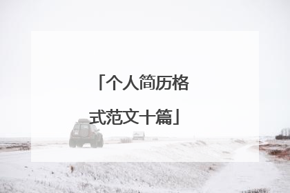 个人简历格式范文十篇